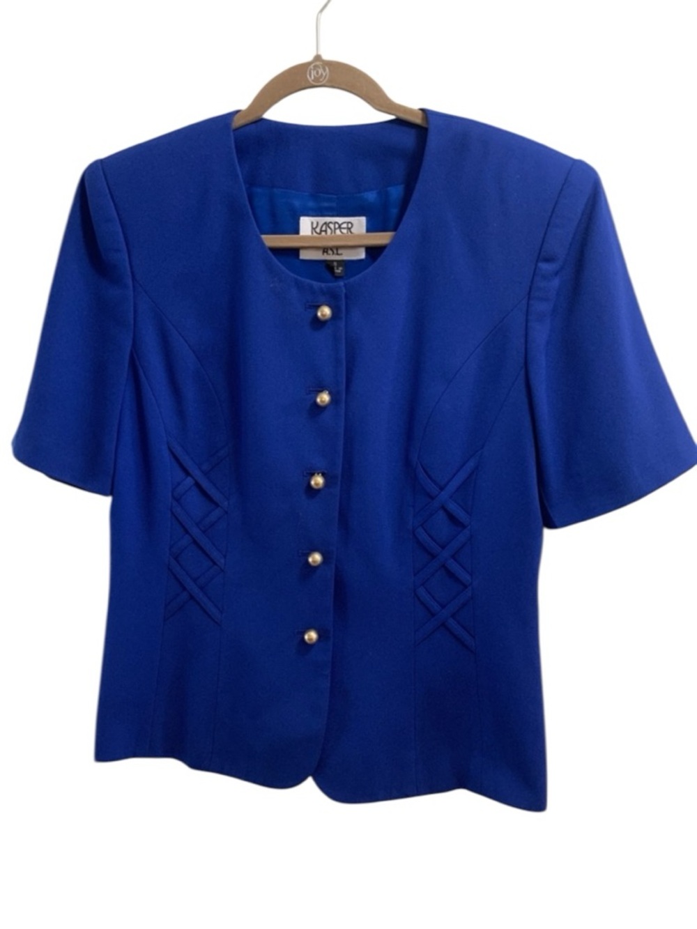 Vintage Kasper For A.S.L Blue Short Sleeved Blazer Women’s Size 8 Office Elegant